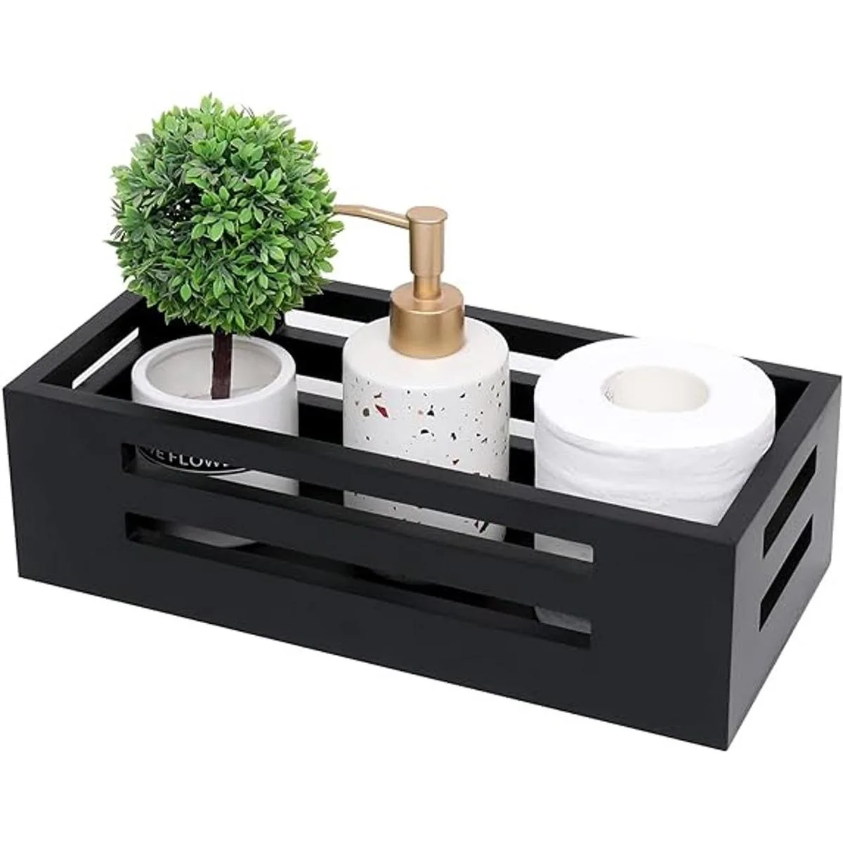 Caja de decoración negra para inodoro cesta de baño de_1
