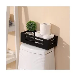 Caja de decoración negra para inodoro cesta de baño de_3
