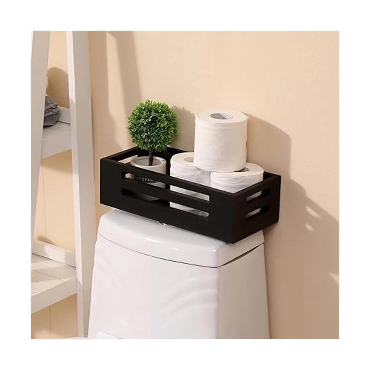 Caja de decoración negra para inodoro cesta de baño de_3