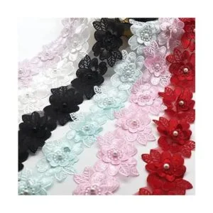 PEPPERLONELY 10 cintas de encaje bordadas de flores de_4