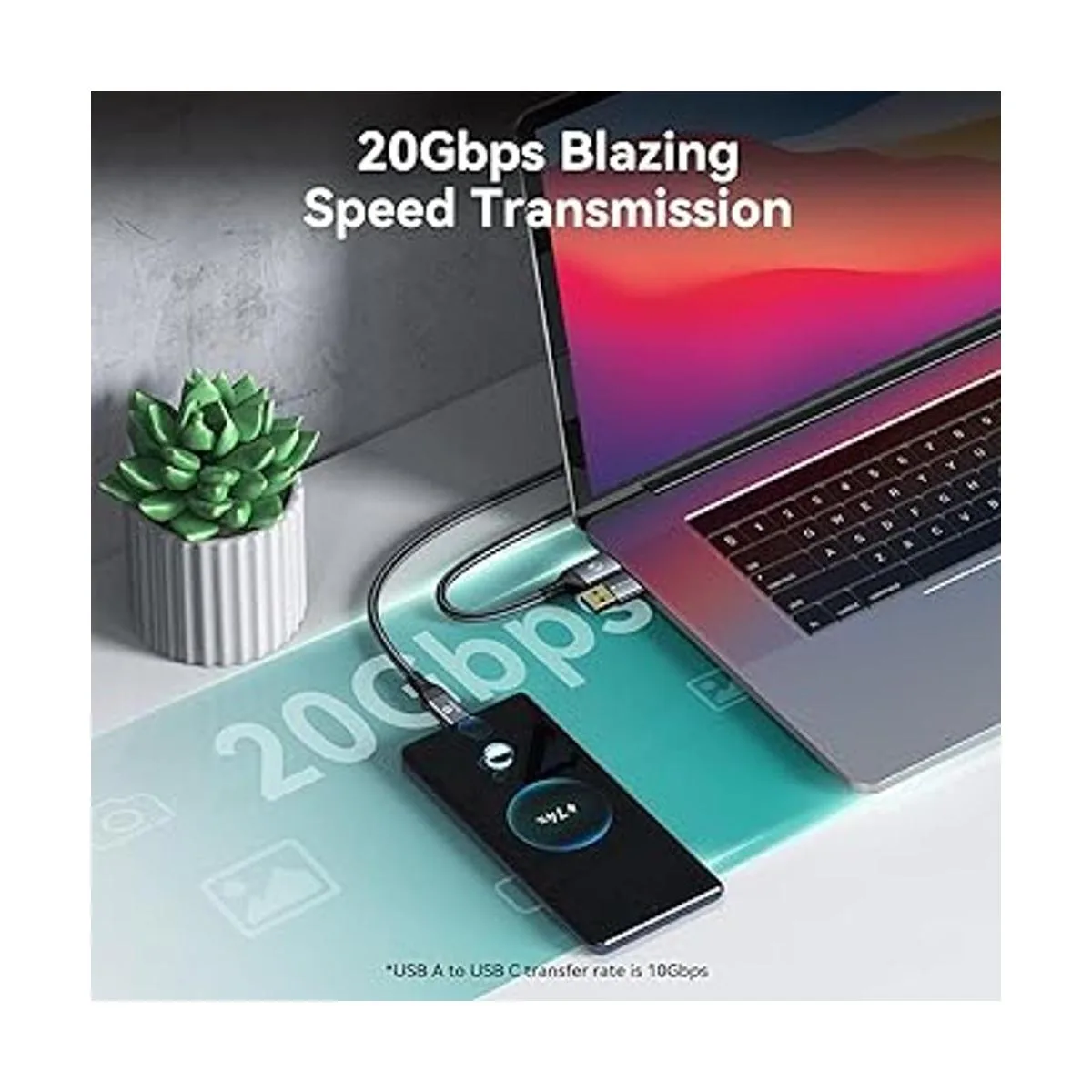 Yottamaster Cable USB C a USB C 20 Gbps 100 W_2