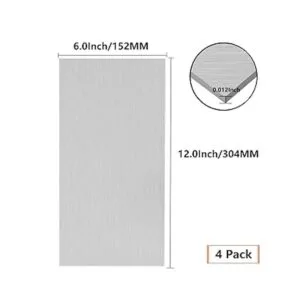 Paquete de 4 placas de aluminio delgadas 5052 H32 de 6 x_2