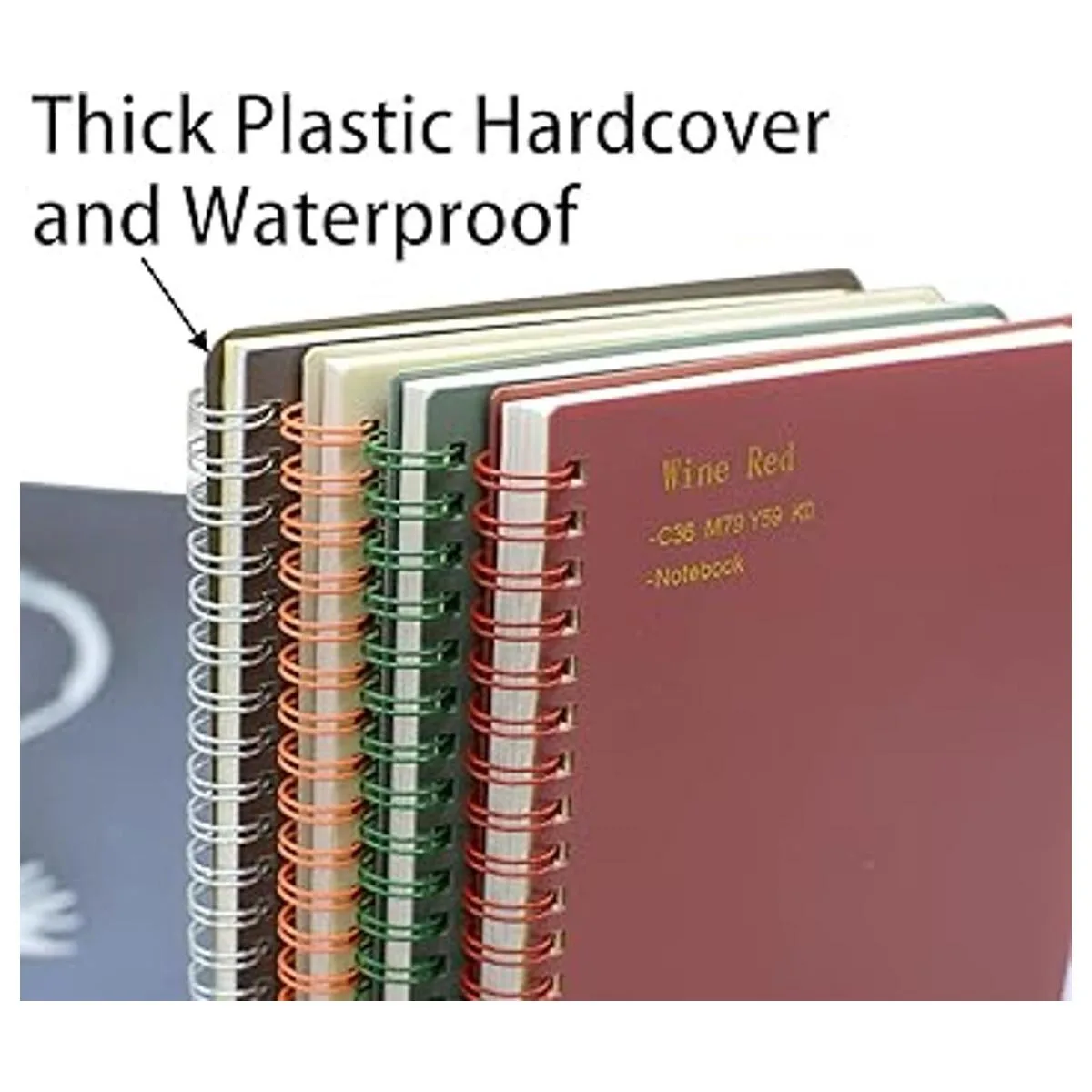 Cuaderno en espiral 4 piezas de 4 colores A5 de plástico_4