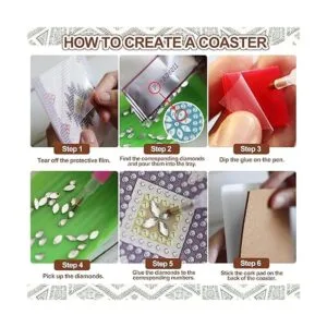 Temlum 6 posavasos de pintura de diamantes con soporte_3