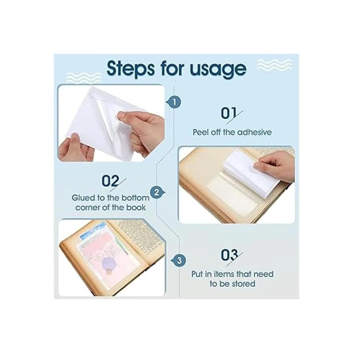 20 bolsillos adhesivos para planificadores bolsillos para_2