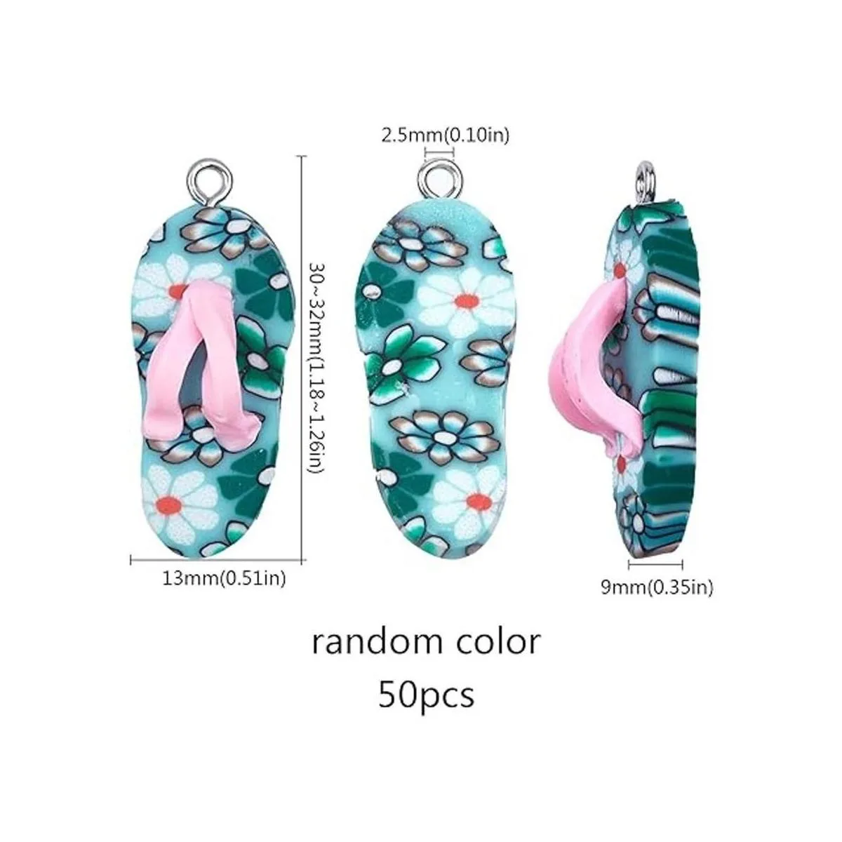 SUNNYCLUE 1 caja de 50 dijes de arcilla para chancletas_2