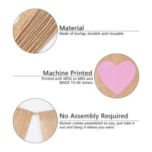 Cartel de arpillera para novia 2 piezas decoración de_5