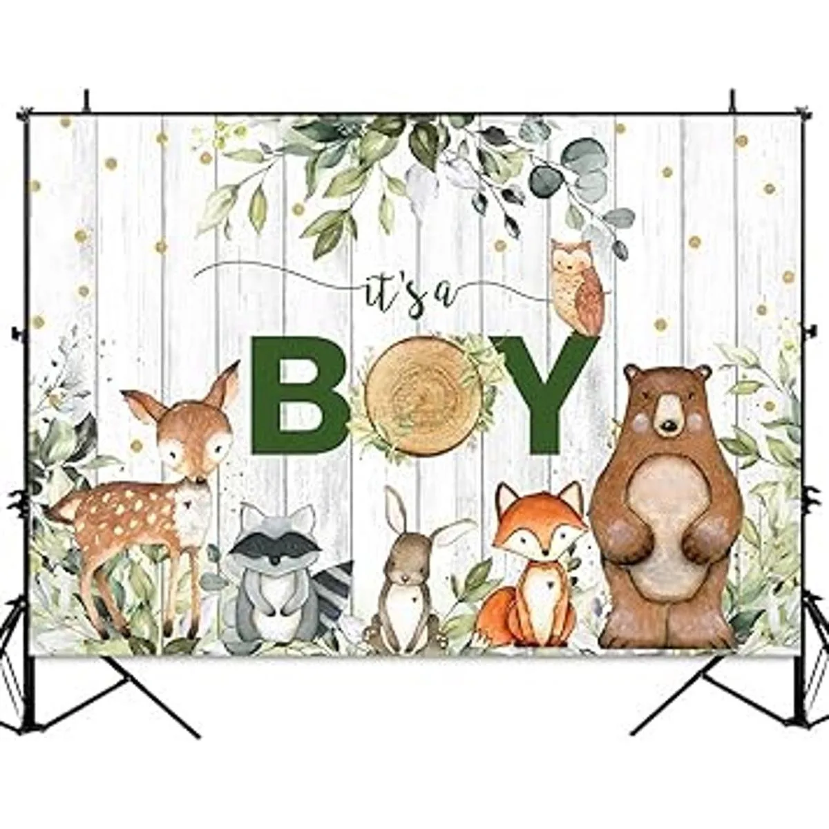 Sensfun Its A Boy Telón de fondo de bosque de animales_3