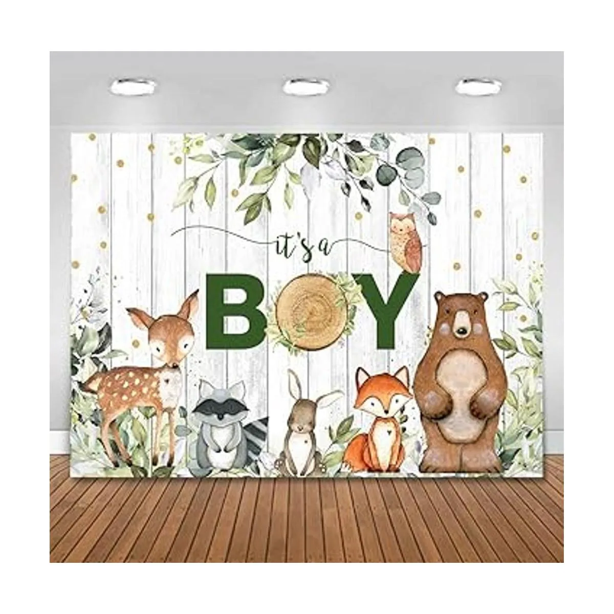 Sensfun Its A Boy Telón de fondo de bosque de animales_4