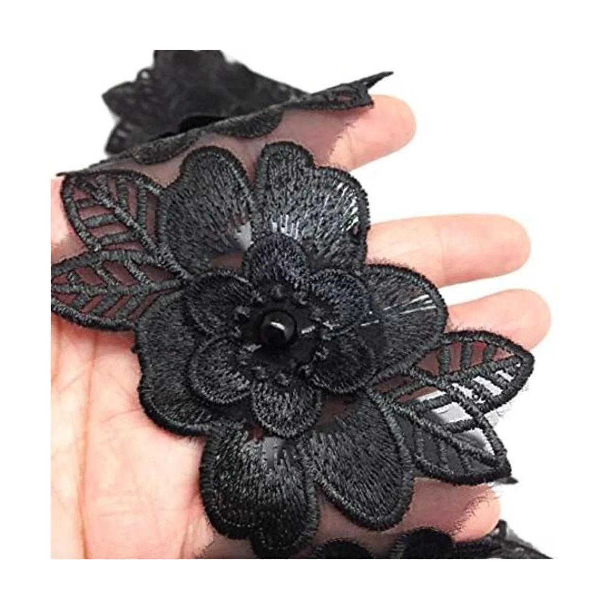 PEPPERLONELY 10 cintas de encaje bordadas de flores de_1