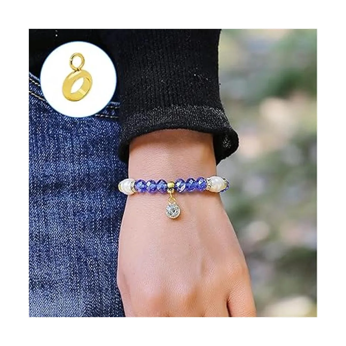 100 piezas de conectores de acero inoxidable cuentas de_5