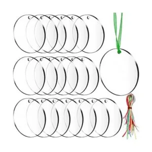 SANNIX 60 adornos de acrílico de 3 pulgadas en blanco con_1