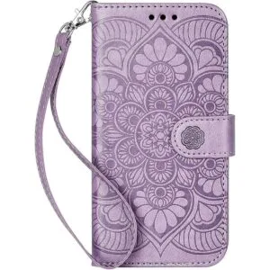 Ateeky Funda tipo cartera para iPhone XR patrón de flores_1