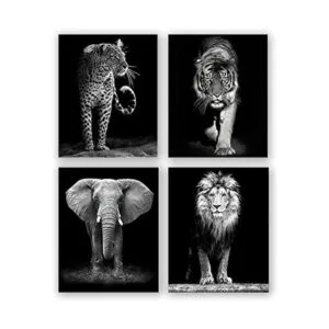 NIIORTY Juego de 4 piezas de arte de pared de animales_1