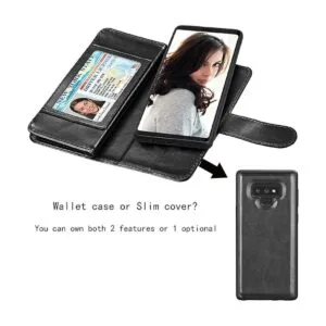 Njjex Funda tipo cartera para Galaxy Note 9 funda para_4