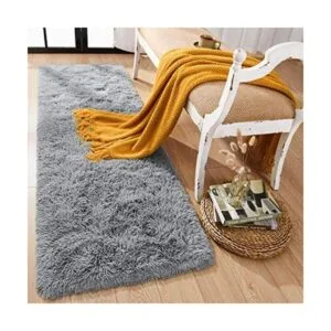 Rtizon Super Soft Fluffy Bedroom Rug 2x6 Feet Shag Runner_1