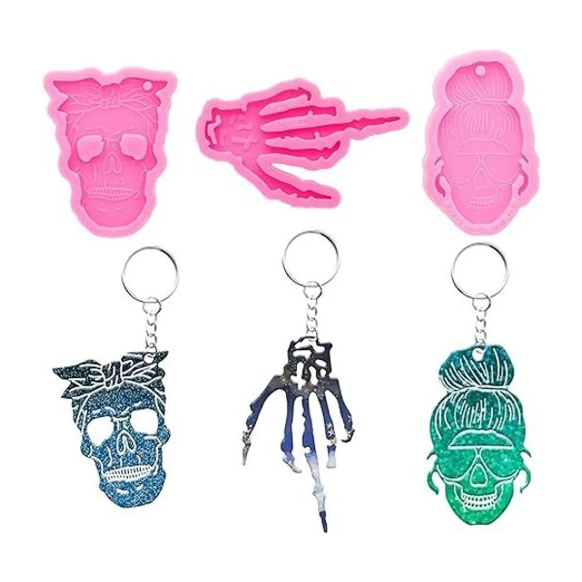 Kit de 43 moldes de silicona para Halloween diseño de_1