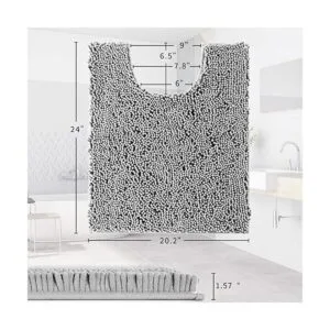 Yimobra Tapete de baño lanudo de lujo en forma de U para_5