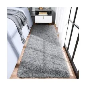 Rtizon Super Soft Fluffy Bedroom Rug 2x6 Feet Shag Runner_2