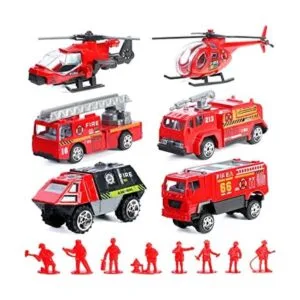 Juego de 14 piezas de camión de bomberos con juguete de_1