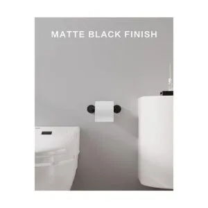 Fixsen Soporte de papel higiénico negro mate para baño_4
