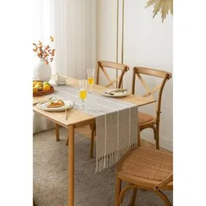 ZeeMart Camino de mesa de granja camino de mesa rústico_5