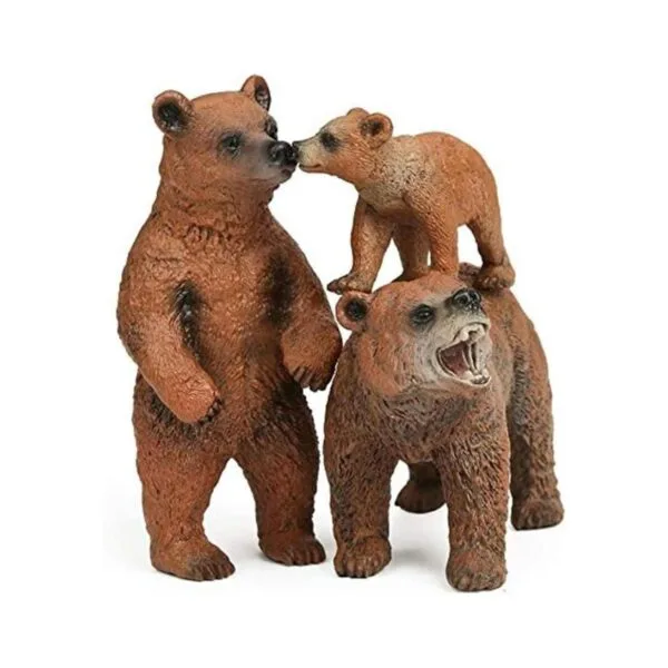 Grizzly Bear Juego de figuras de animales de plástico_1