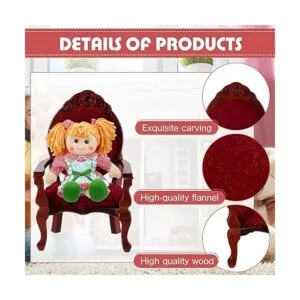 Silla de casa de muñecas en miniatura de 2 piezas 112_2