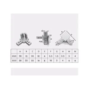 PZRT Juego de 4 soportes de esquina para serie 2020_7