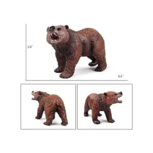Grizzly Bear Juego de figuras de animales de plástico_5