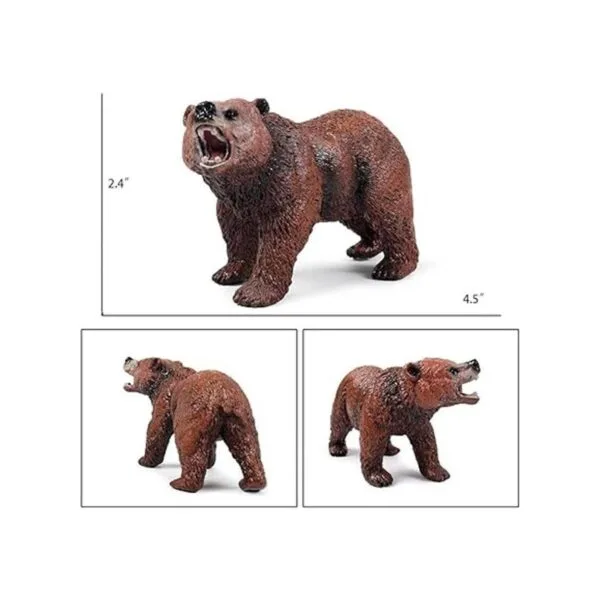Grizzly Bear Juego de figuras de animales de plástico_5
