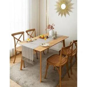 ZeeMart Camino de mesa de granja camino de mesa rústico_3