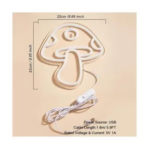 Chibuy Letrero de neón LED con forma de hongo de neón luz_5