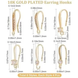 Beebeecraft 24 ganchos para aretes de circonita cúbica de_2