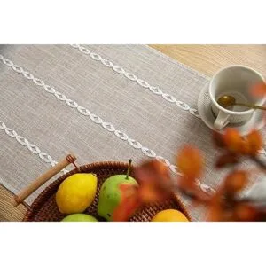 ZeeMart Camino de mesa de granja camino de mesa rústico_6