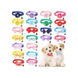 Paquete de 22 pajaritas para perro collar de flores_1