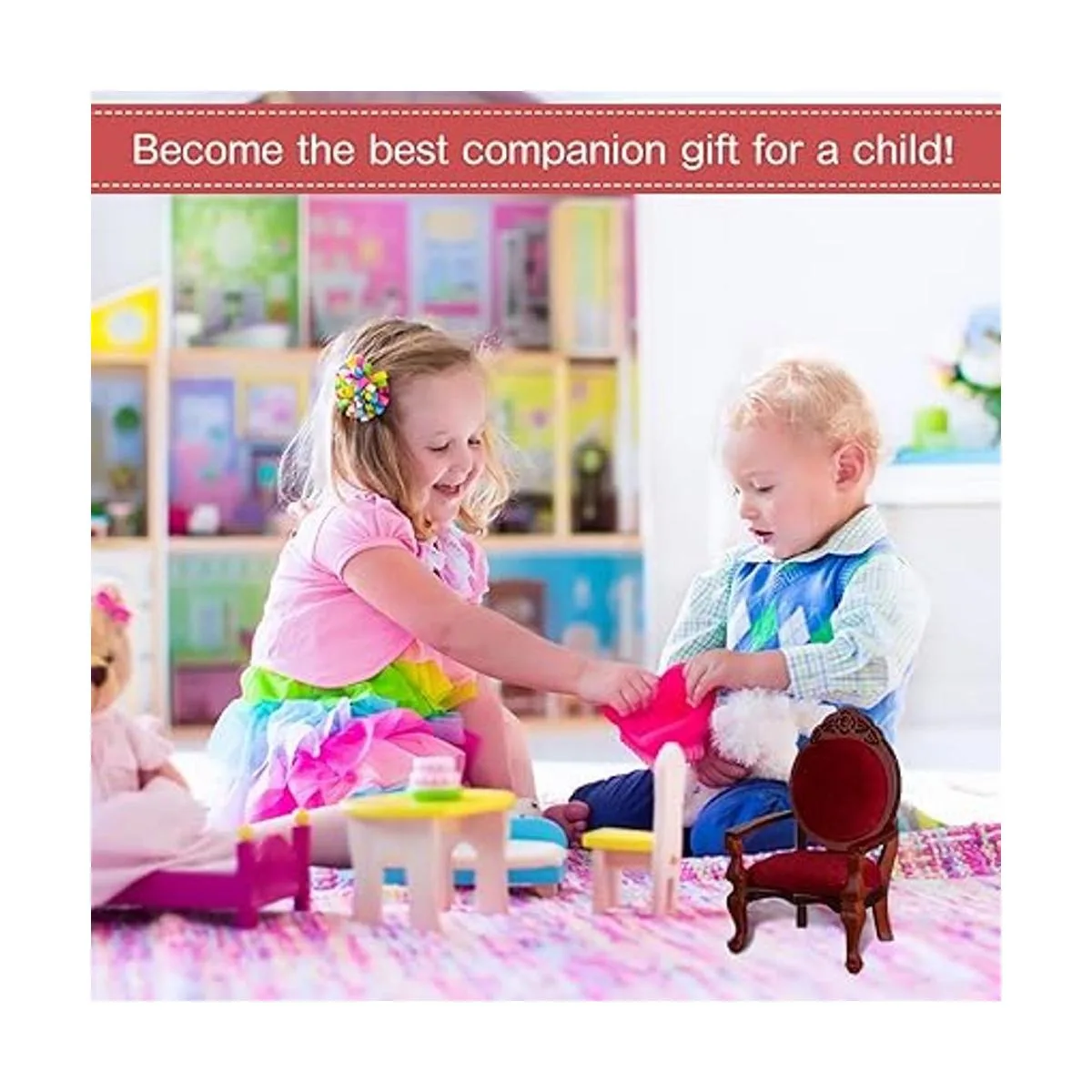 Silla de casa de muñecas en miniatura de 2 piezas 112_3