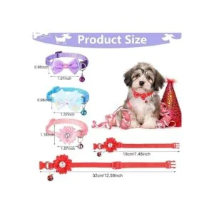 Paquete de 22 pajaritas para perro collar de flores_2