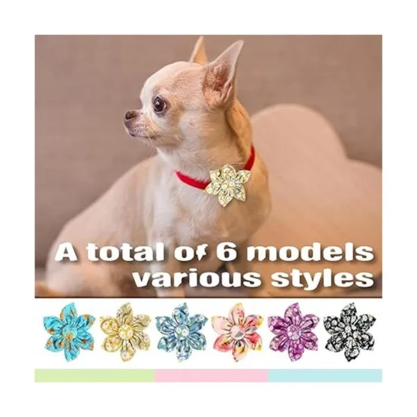 6 piezas de collar floral para perro collar de perro_6