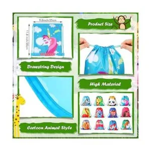 12 bolsas de regalo de fiesta para niños con cordón de_2