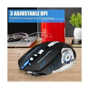 Ratón inalámbrico para juegos Bluetooth RGB recargable_3