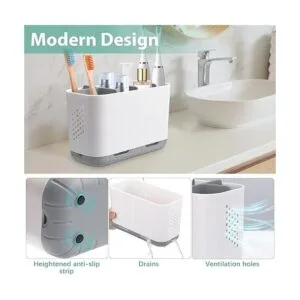 Boperzi Soporte para cepillo de dientes y pasta de dientes_2