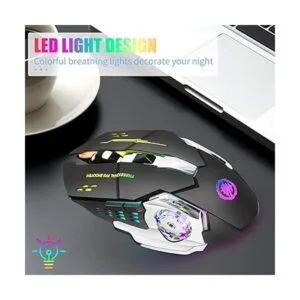 Ratón inalámbrico para juegos Bluetooth RGB recargable_4