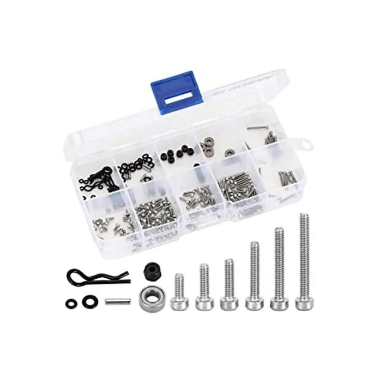 INJORA Kit de tornillos RC de acero inoxidable con caja_1