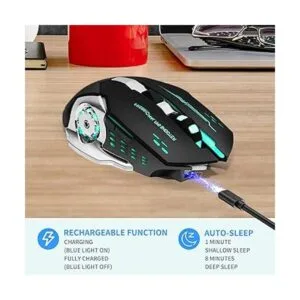 Ratón inalámbrico para juegos Bluetooth RGB recargable_5