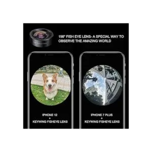 KEYWING Lente ojo de pez de 198 lente de cámara de_3