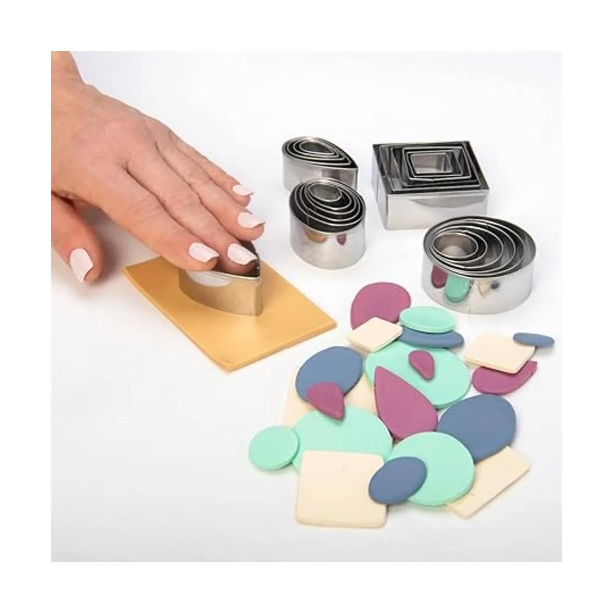 Sculpey Tools Juego de 6 cortadores cuadrados de acero_2