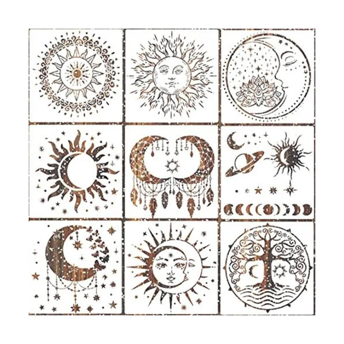 9 plantillas grandes de mandala para el sol y la luna_1