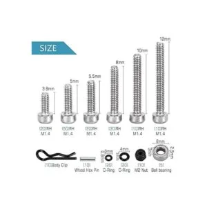 INJORA Kit de tornillos RC de acero inoxidable con caja_2