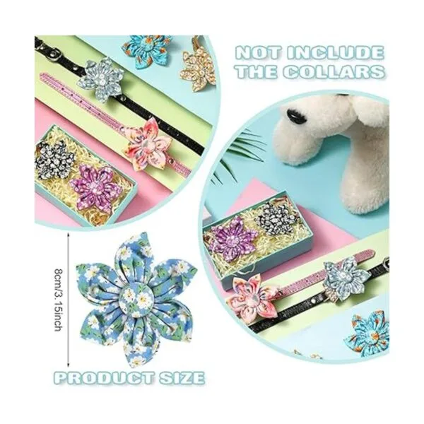 6 piezas de collar floral para perro collar de perro_2